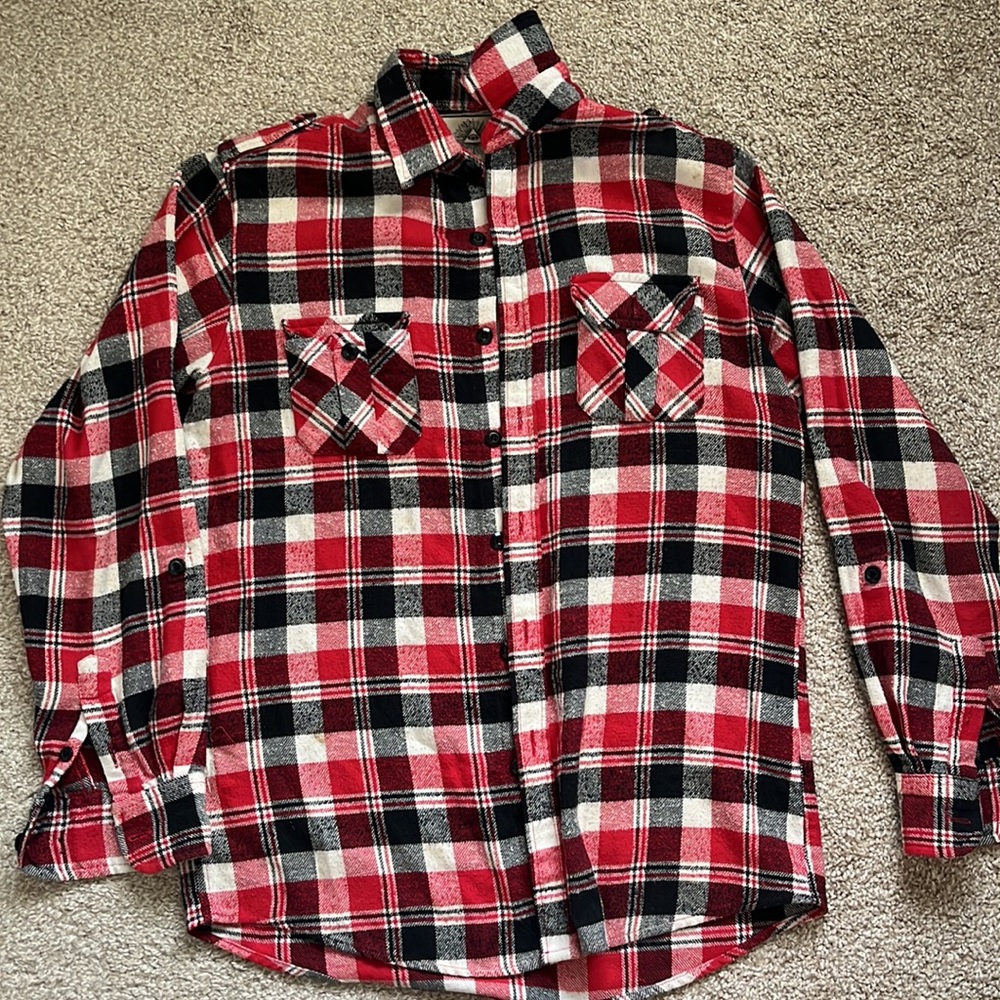Vintage Wolf Patchwork Plaid Button-Up - image 4